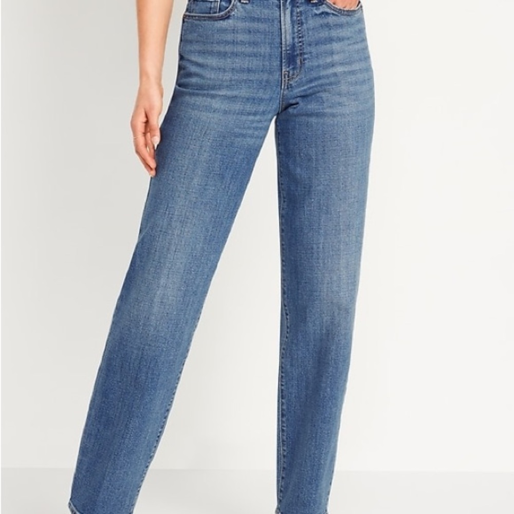 🩷 Old Navy OG Loose High-Rise Straight Jeans | Size 4 | Medium Wash